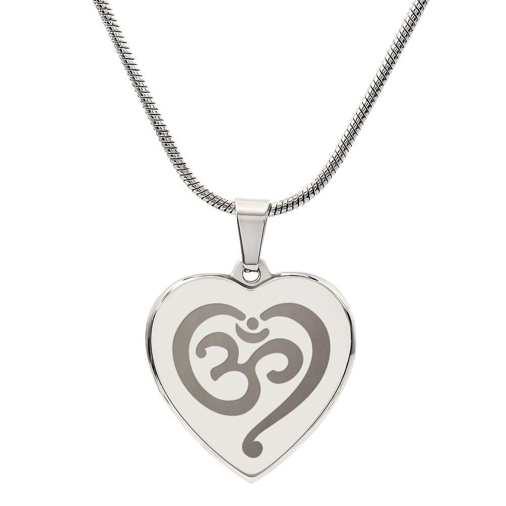 Namaste Engraved Heart Necklace - Mallard Moon Gift Shop