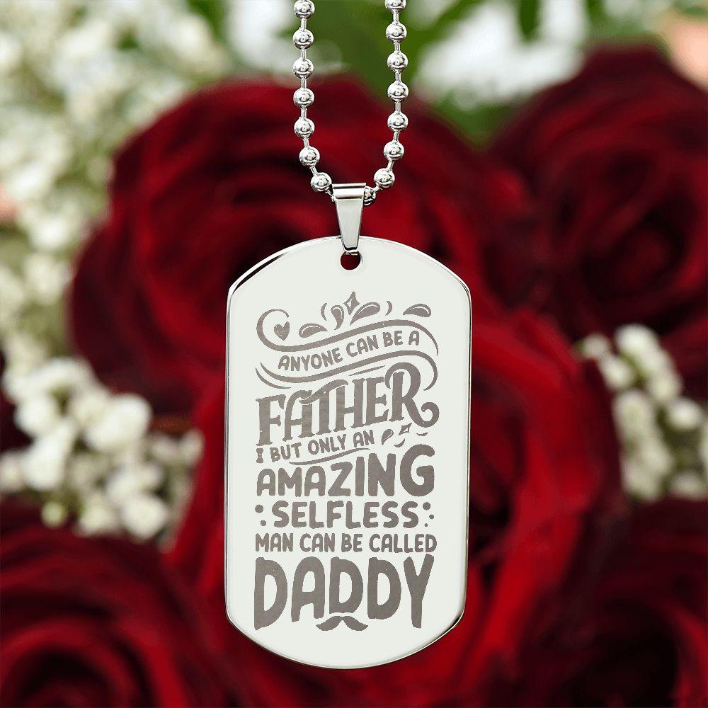 Gift for Dad - Personalized Engraved Dog Tag Necklace - Mallard Moon Gift Shop