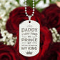 Gift for Daddy- You Will Always BE My King Engraved Dog Tag Necklace - Mallard Moon Gift Shop