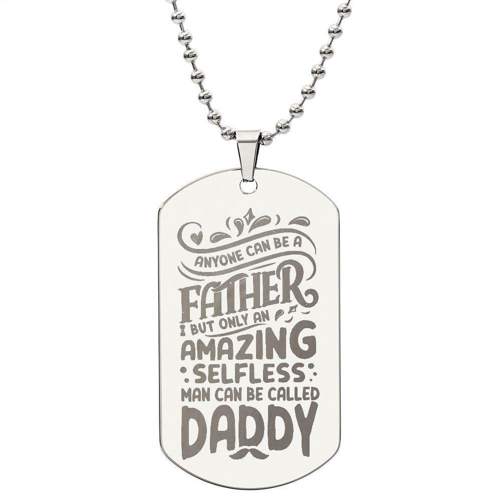 Gift for Dad - Personalized Engraved Dog Tag Necklace - Mallard Moon Gift Shop