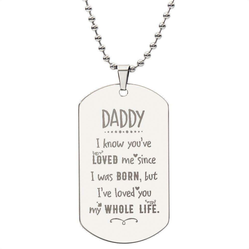 Gift For Dad Engraved Dog Tag Necklace - Mallard Moon Gift Shop