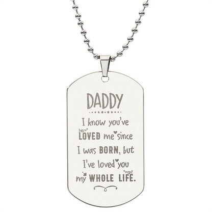 Gift For Dad Engraved Dog Tag Necklace - Mallard Moon Gift Shop