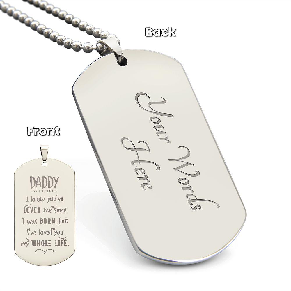 Gift For Dad Engraved Dog Tag Necklace - Mallard Moon Gift Shop