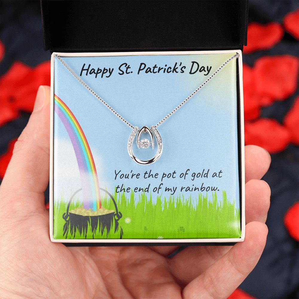 Happy St. Patrick's Day Gift - Pot of Gold - Lucky in Love Necklace - Mallard Moon Gift Shop