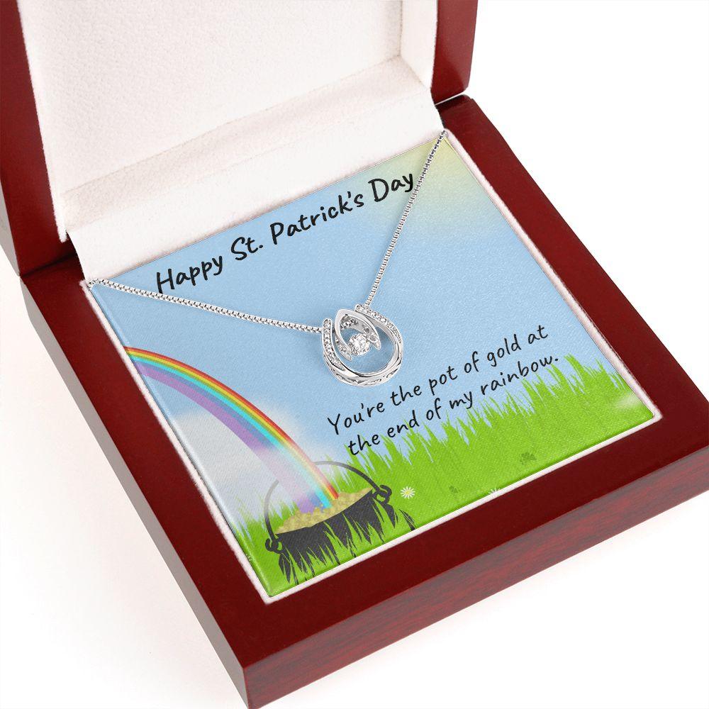 Happy St. Patrick's Day Gift - Pot of Gold - Lucky in Love Necklace - Mallard Moon Gift Shop