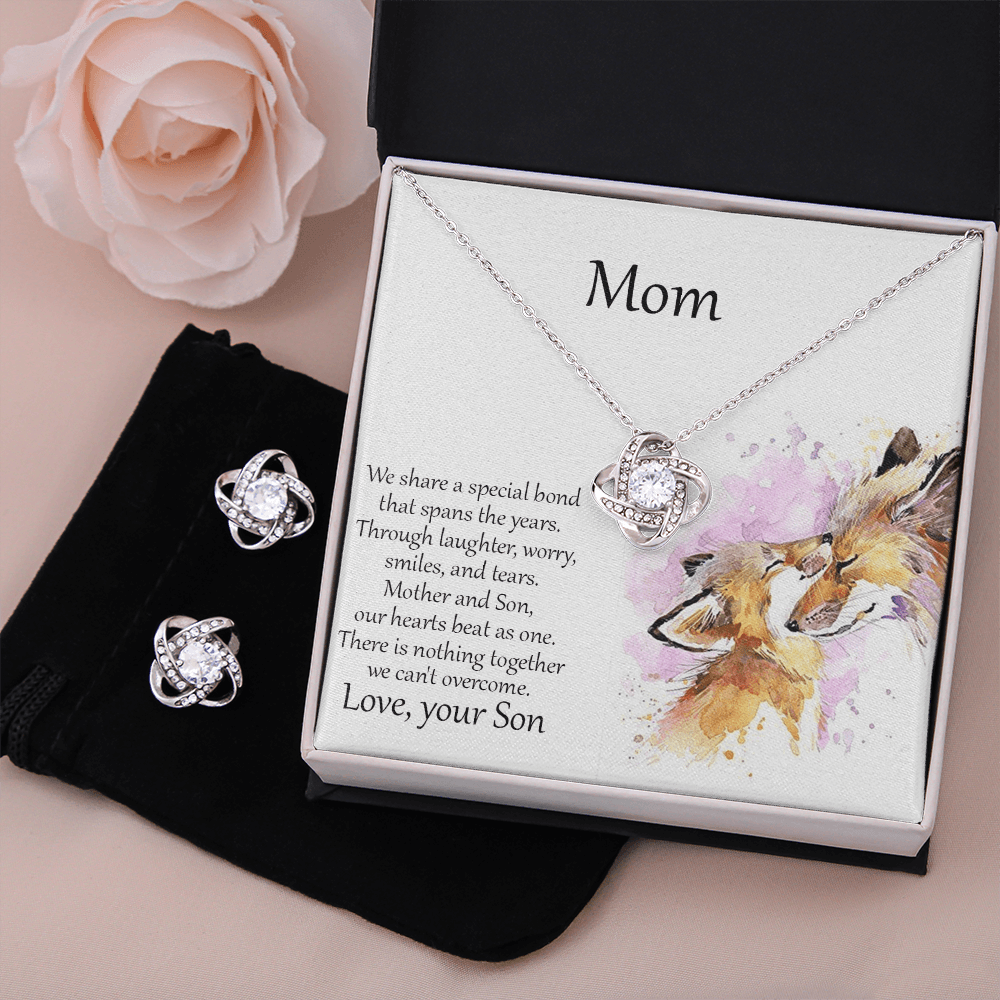 Mom Gift from Son CZ Necklace and Earring Set - Mallard Moon Gift Shop