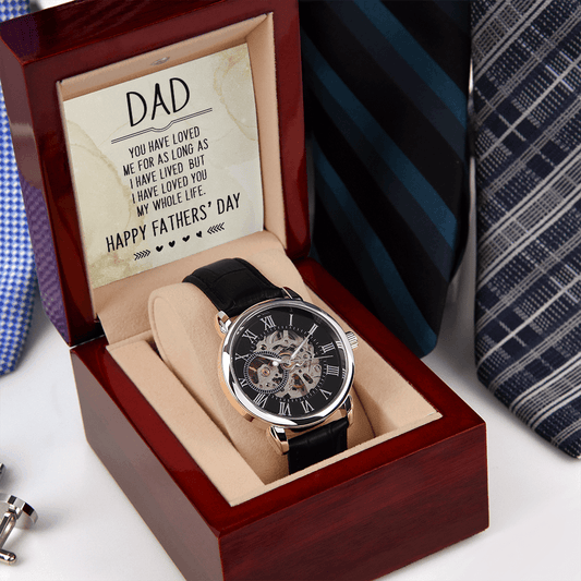 Father's Day Gift for Dad Openwork Watch - Mallard Moon Gift Shop