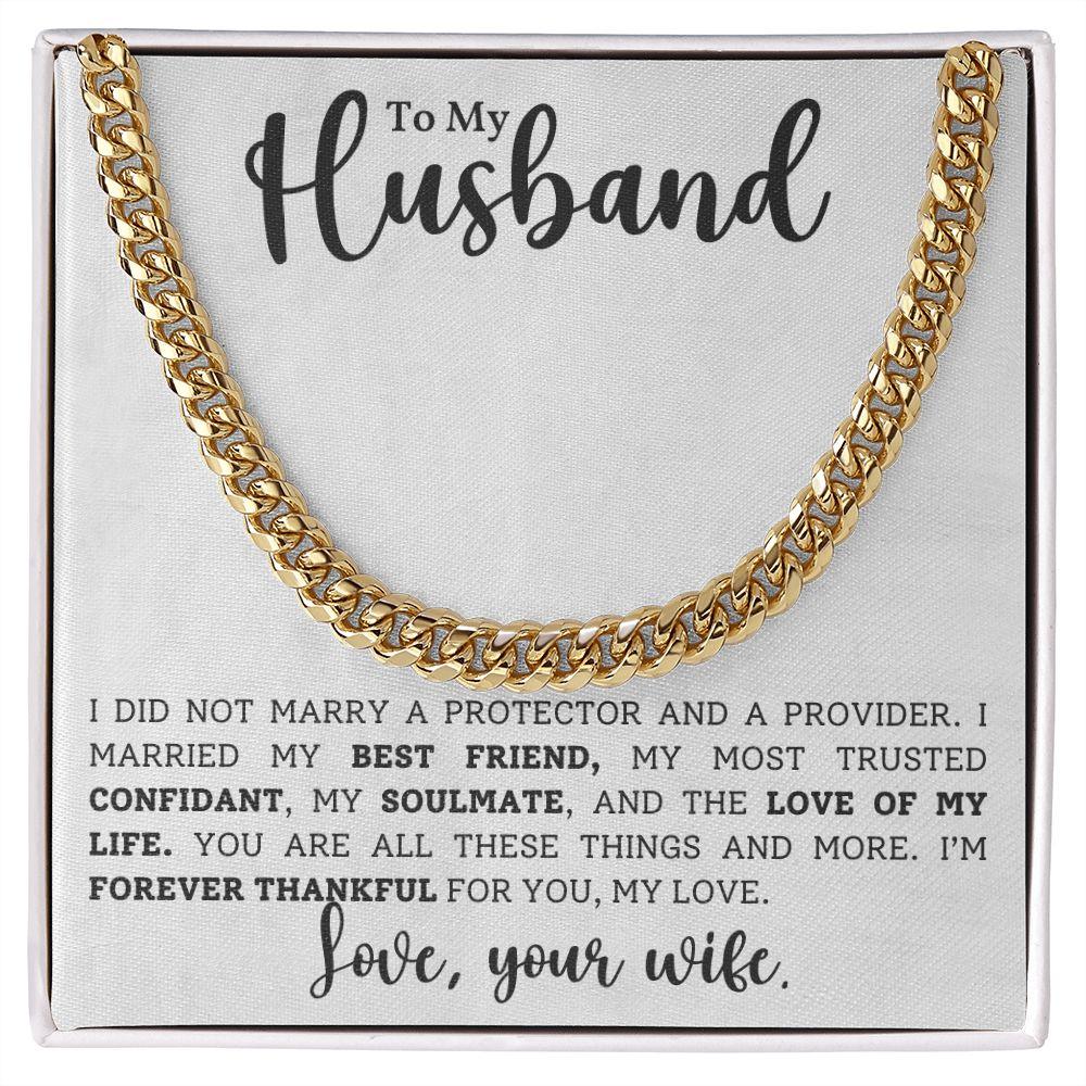 To My Husband, My Soulmate - Cuban Link Chain Necklace - Mallard Moon Gift Shop