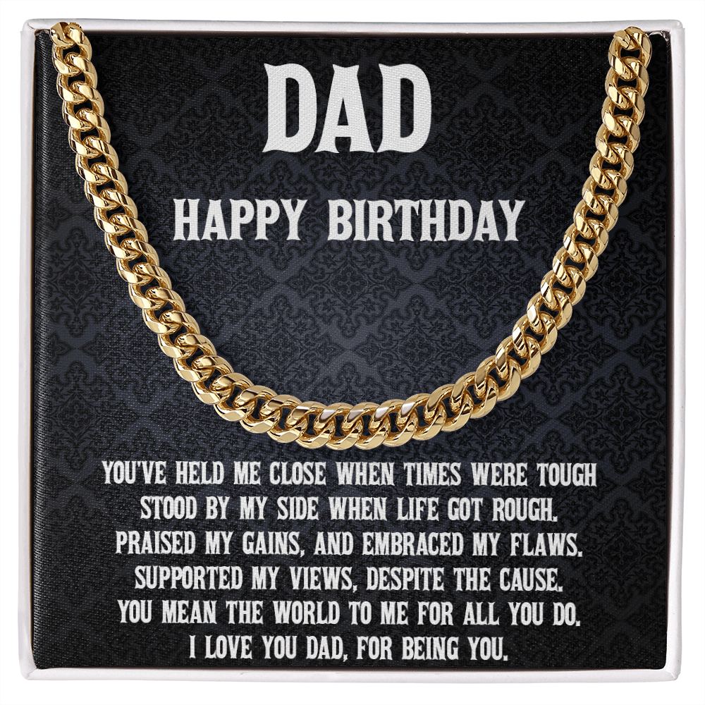 Dad Birthday Gift Cuban Chain Necklace - Mallard Moon Gift Shop