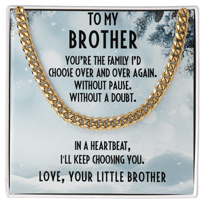 Brother Gift from Little Brother Cuban Link Chain Necklace - Mallard Moon Gift Shop