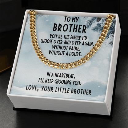 Brother Gift from Little Brother Cuban Link Chain Necklace - Mallard Moon Gift Shop