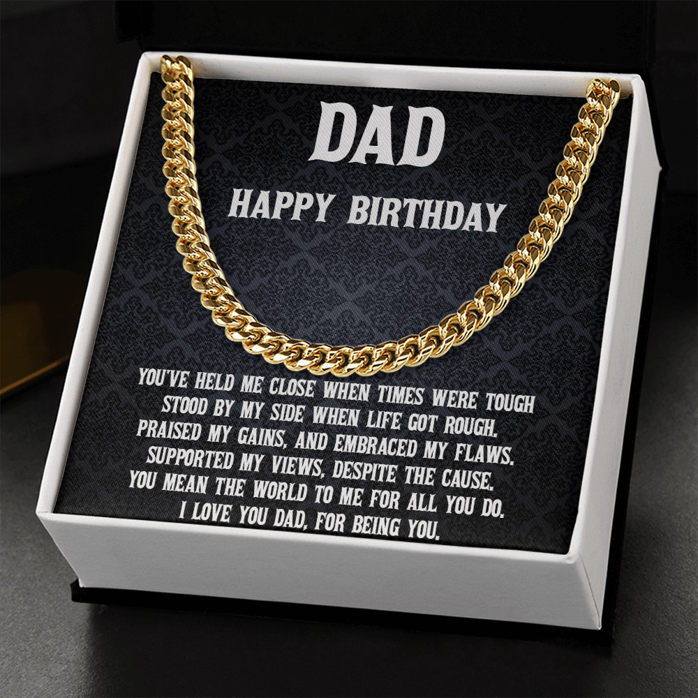 Dad Birthday Gift Cuban Chain Necklace - Mallard Moon Gift Shop