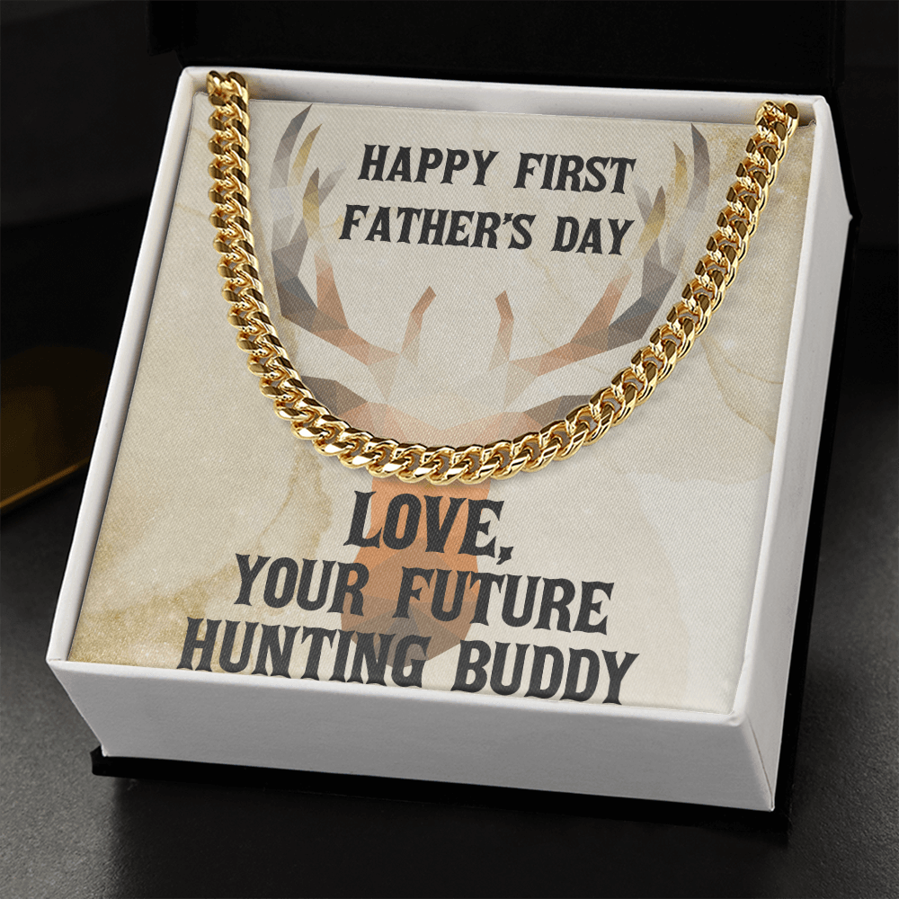 First Father's Day Gift From Future Hunting Buddy Cuban Link Chain Necklace - Mallard Moon Gift Shop
