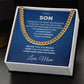 Gift for Son - Always In My Heart Love Mom - Cuban Chain Link Necklace - Mallard Moon Gift Shop