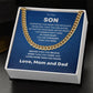 Gift for Son From Mom and Dad Cuban Chain Link Necklace - Mallard Moon Gift Shop