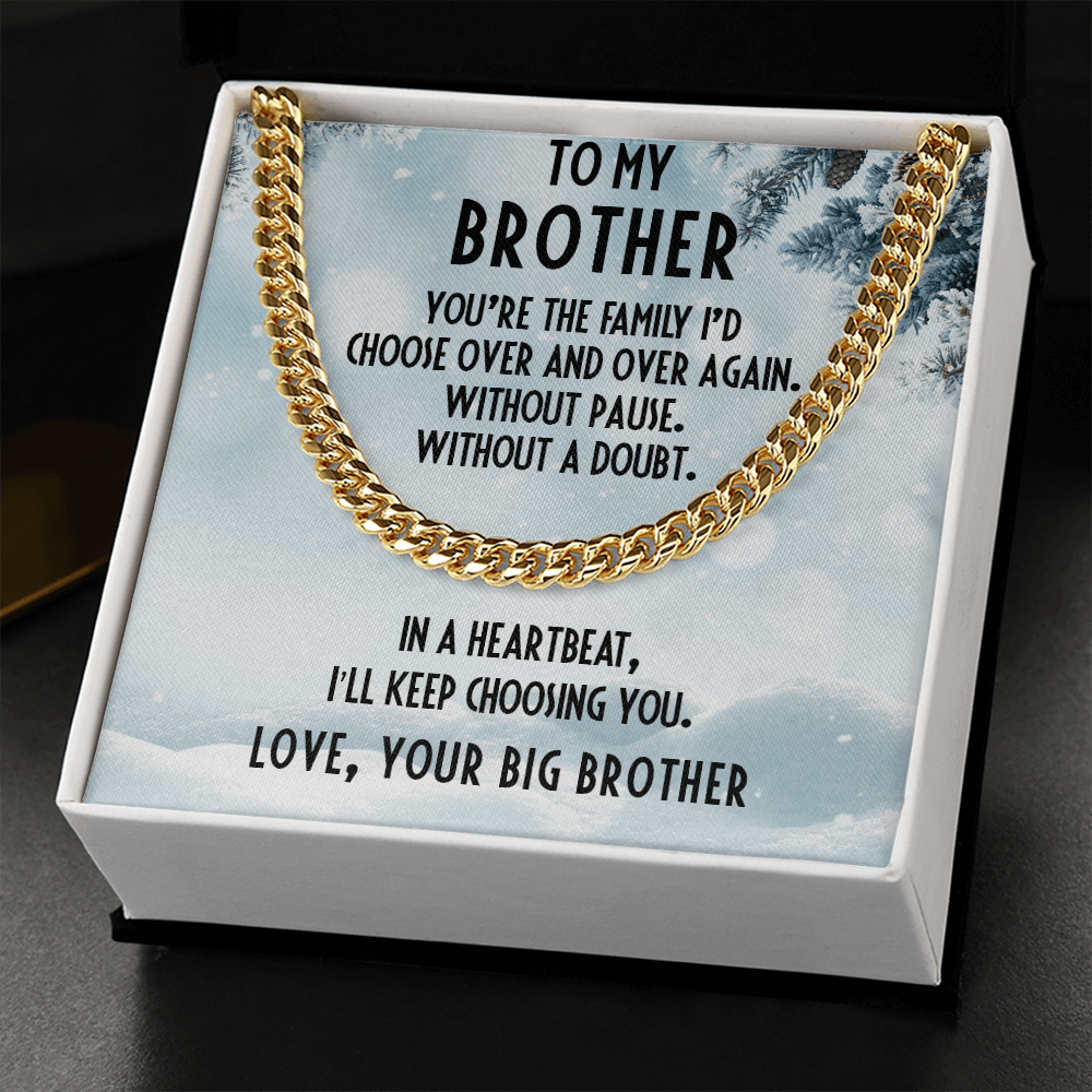 Brother Gift from Big Brother Cuban Link Chain Necklace - Mallard Moon Gift Shop