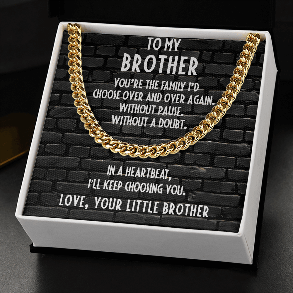 Brother Gift from Little Brother Cuban Link Chain Necklace - Mallard Moon Gift Shop