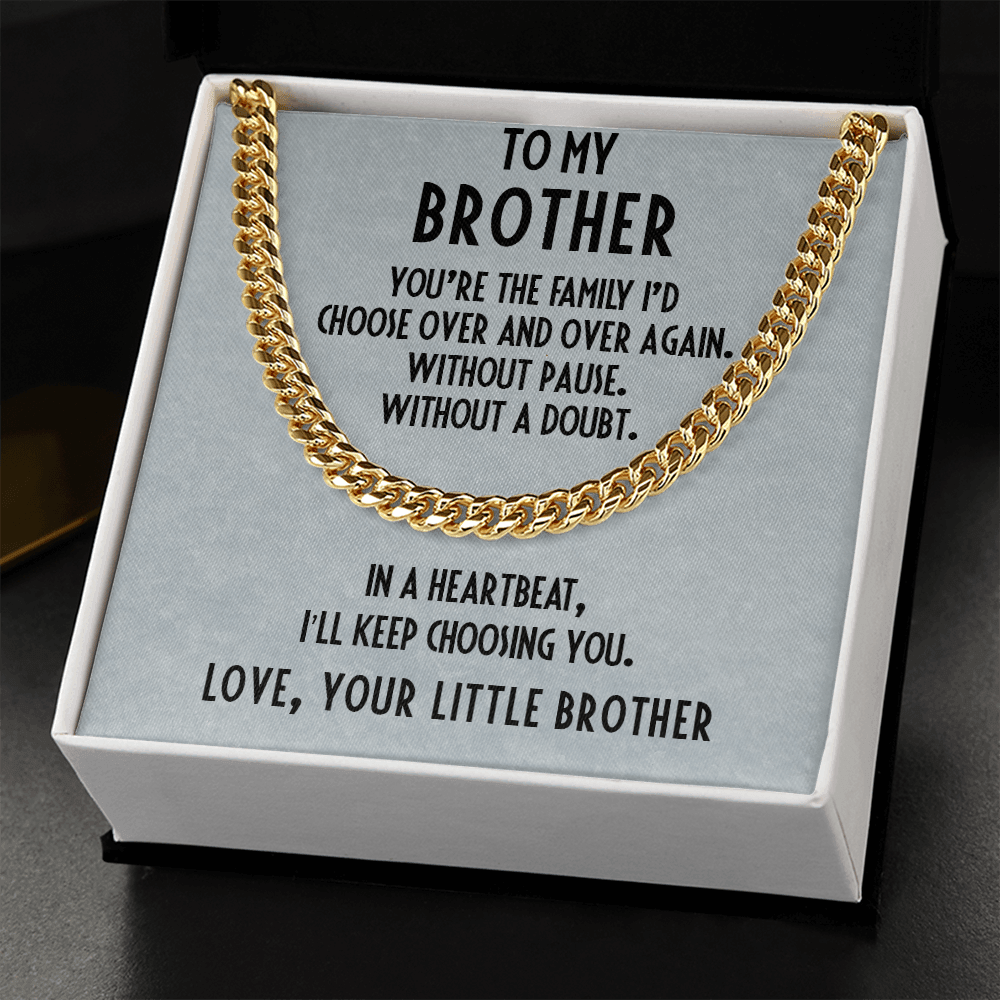 Gift for Brother Adjustable Cuban Link Chain Necklace - Mallard Moon Gift Shop