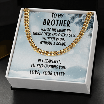 Gift for Brother from Sister Cuban Link Chain Necklace - Mallard Moon Gift Shop