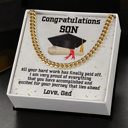 Son Graduation Gift from Dad Cuban Link Chain Necklace - Mallard Moon Gift Shop