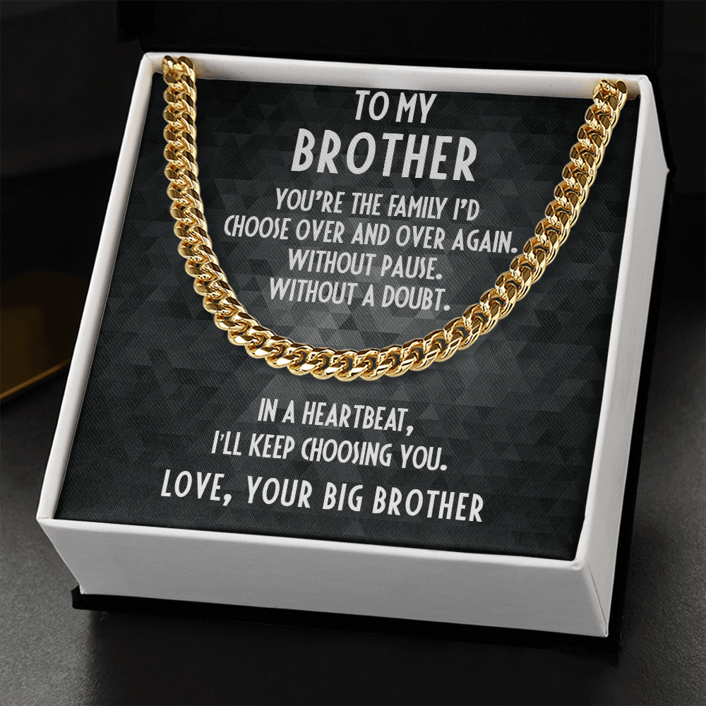 Gift for Little Brother Cuban Link Chain Necklace - Mallard Moon Gift Shop