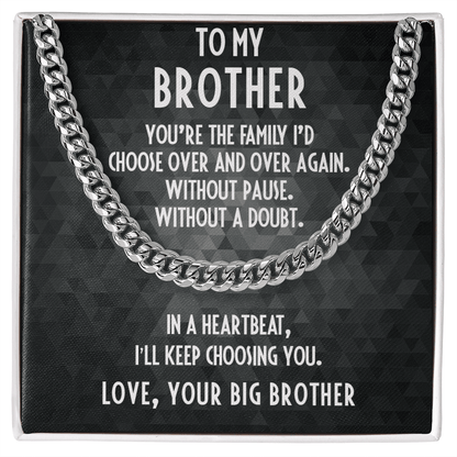 Gift for Little Brother Cuban Link Chain Necklace - Mallard Moon Gift Shop