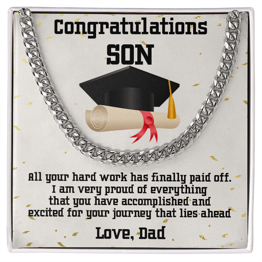 Son Graduation Gift from Dad Cuban Link Chain Necklace - Mallard Moon Gift Shop