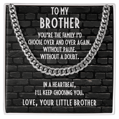 Brother Gift from Little Brother Cuban Link Chain Necklace - Mallard Moon Gift Shop