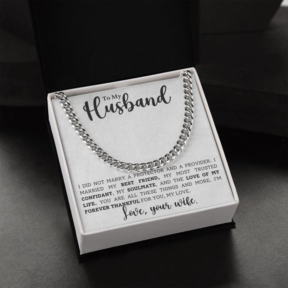 To My Husband, My Soulmate - Cuban Link Chain Necklace - Mallard Moon Gift Shop