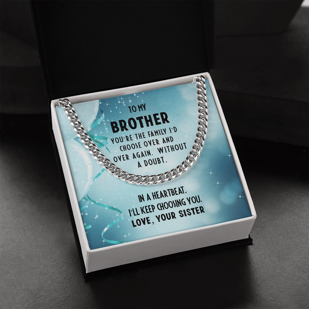 Brother Birthday Gift from Sister Cuban Link Chain Necklace - Mallard Moon Gift Shop