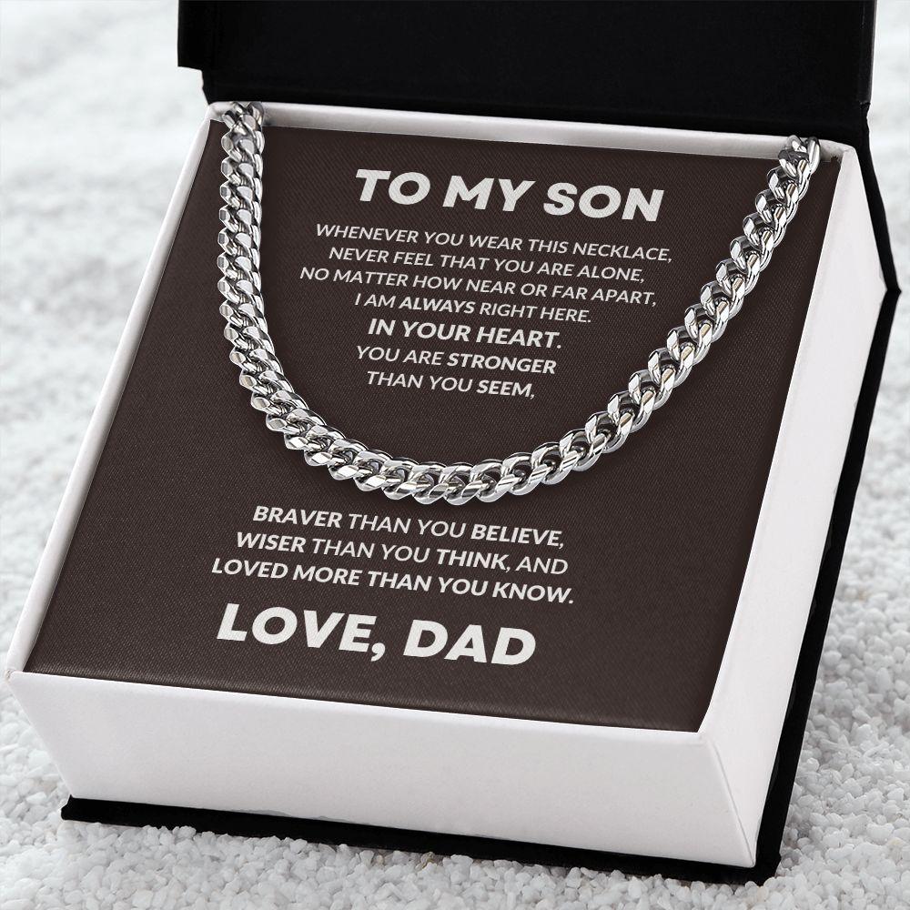 Gift For Son From Dad Cuban Chain Link Necklace - Mallard Moon Gift Shop