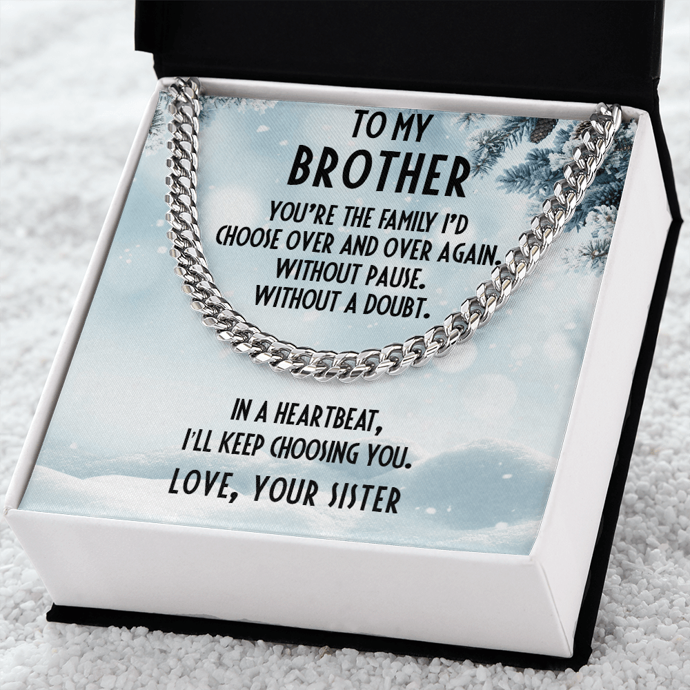 Gift for Brother from Sister Cuban Link Chain Necklace - Mallard Moon Gift Shop