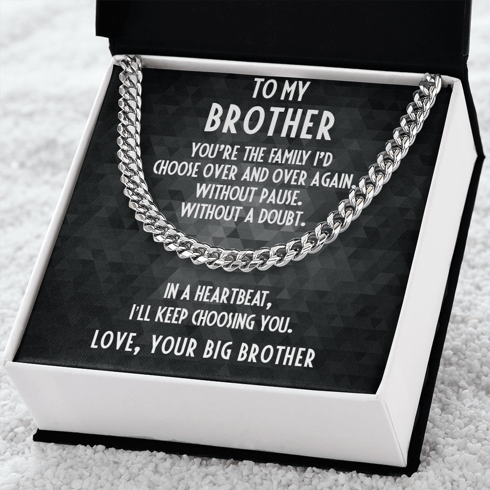 Gift for Little Brother Cuban Link Chain Necklace - Mallard Moon Gift Shop