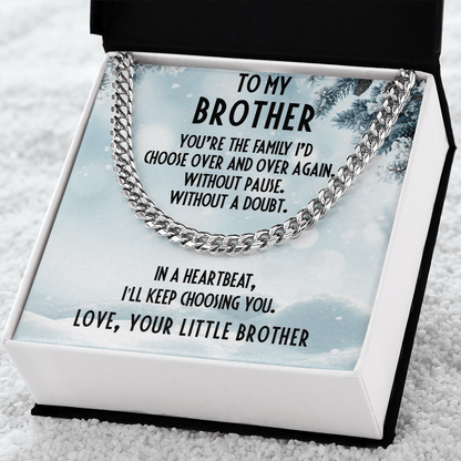 Brother Gift from Little Brother Cuban Link Chain Necklace - Mallard Moon Gift Shop