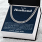 To The Best Husband In The World Cuban Link Chain Necklace - Mallard Moon Gift Shop