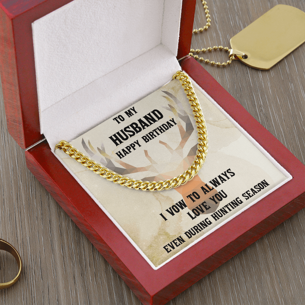 Hunter Husband Birthday Gift Cuban Link Chain Necklace - Mallard Moon Gift Shop