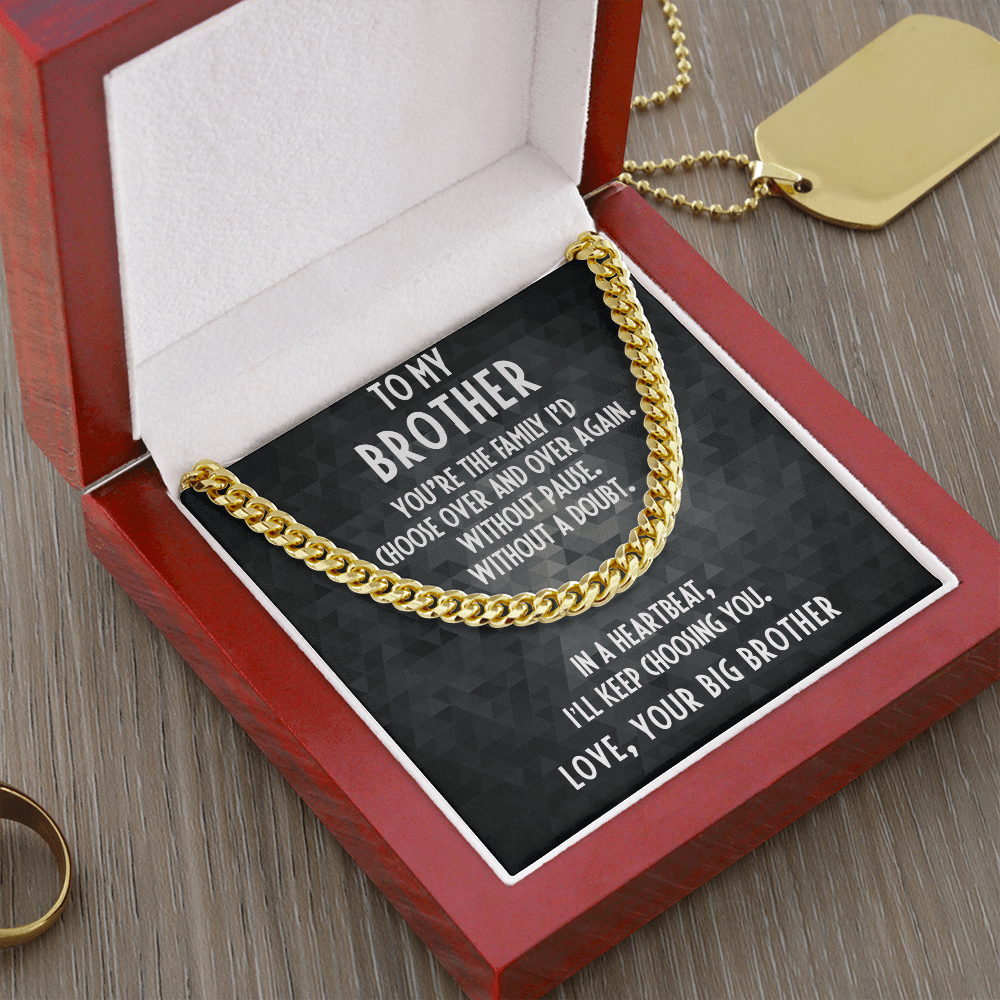 Gift for Little Brother Cuban Link Chain Necklace - Mallard Moon Gift Shop