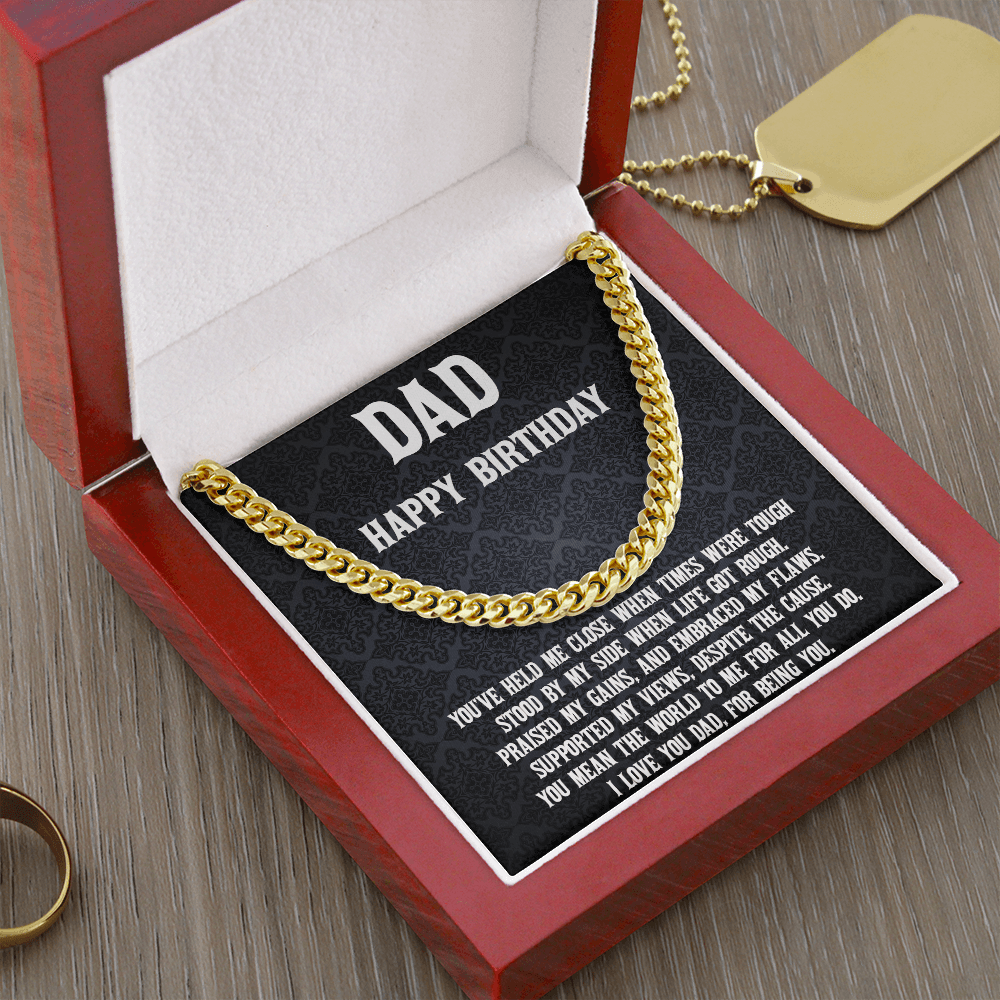 Dad Birthday Gift Cuban Chain Necklace - Mallard Moon Gift Shop