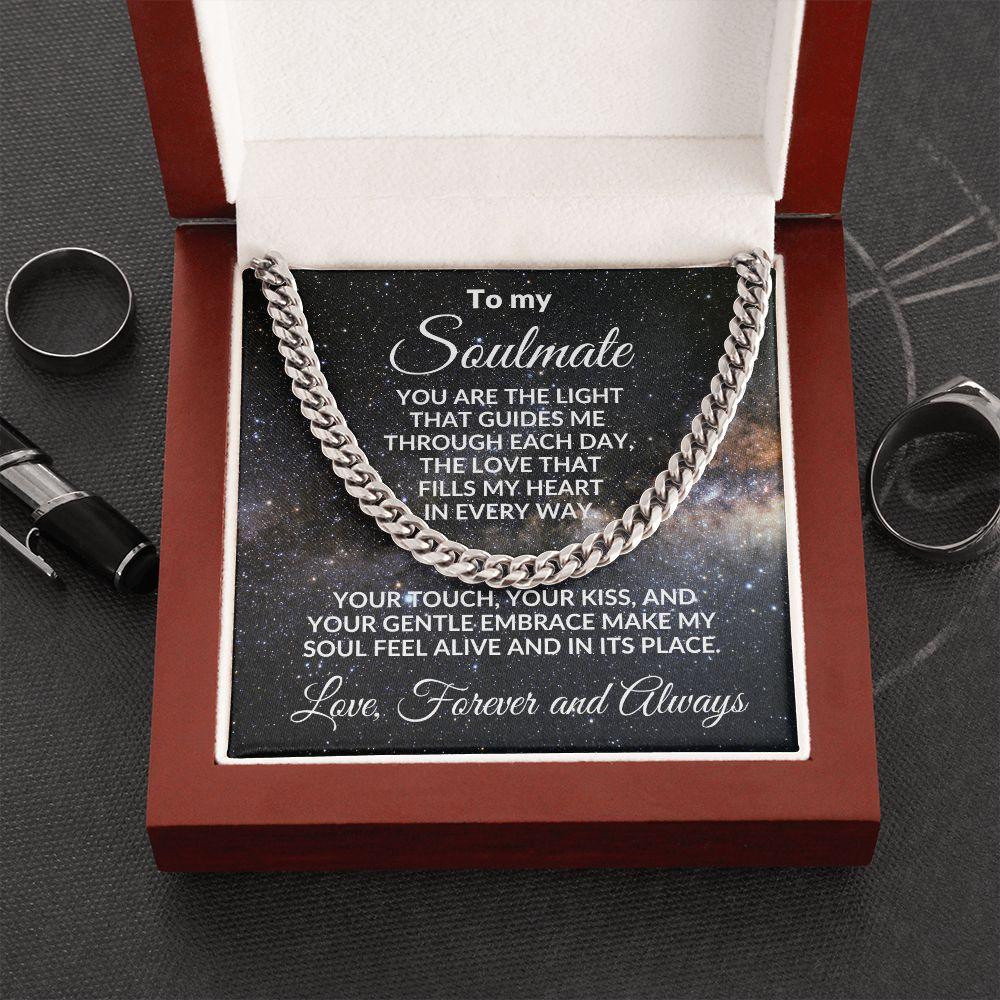 To My Soulmate - Chain Necklace with Romantic Message Card and Gift Box - Mallard Moon Gift Shop