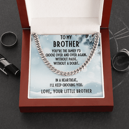 Brother Gift from Little Brother Cuban Link Chain Necklace - Mallard Moon Gift Shop