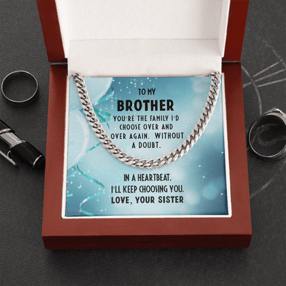 Brother Birthday Gift from Sister Cuban Link Chain Necklace - Mallard Moon Gift Shop