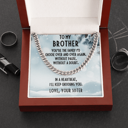 Gift for Brother from Sister Cuban Link Chain Necklace - Mallard Moon Gift Shop