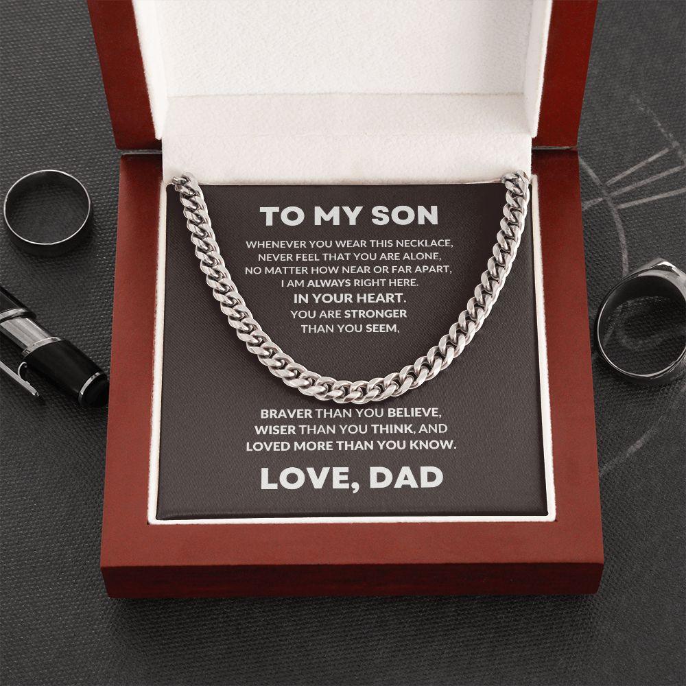 Gift For Son From Dad Cuban Chain Link Necklace - Mallard Moon Gift Shop