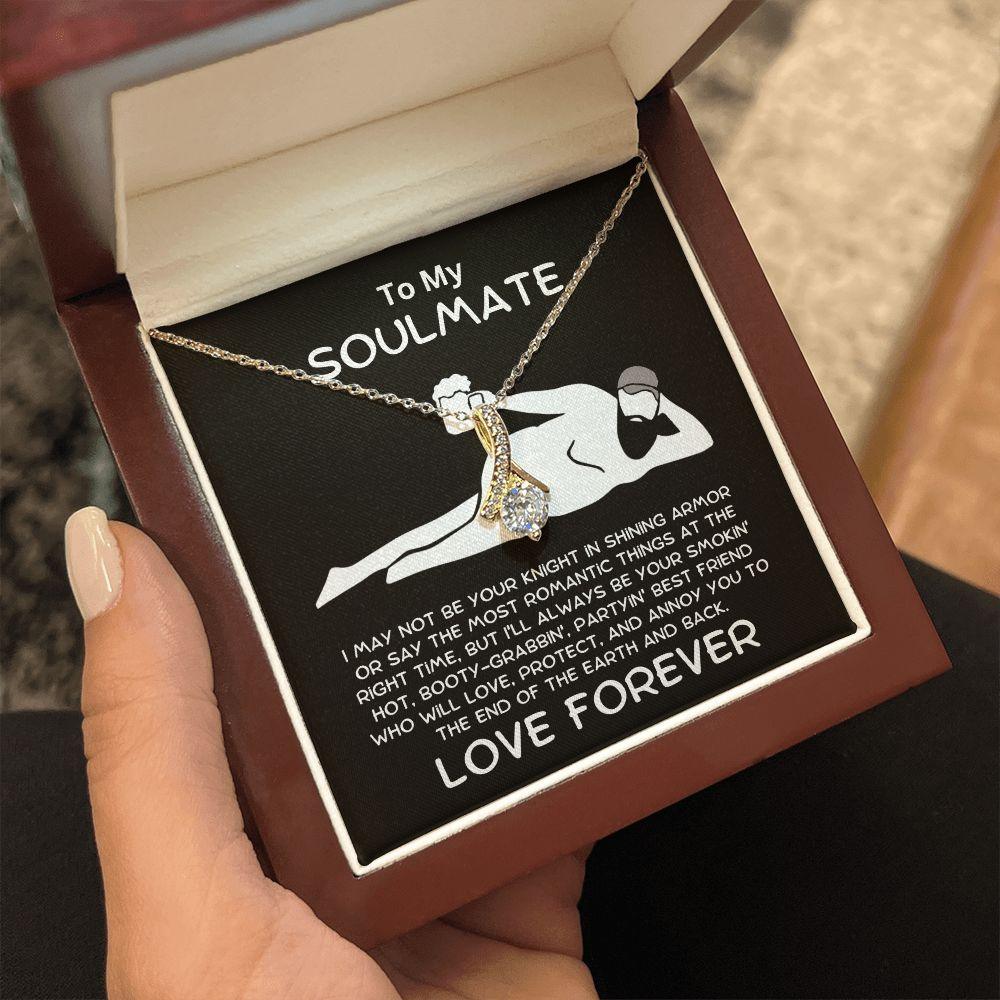 To My Soulmate - Knight in Shining Armor Alluring Beauty Pendant Necklace - Mallard Moon Gift Shop