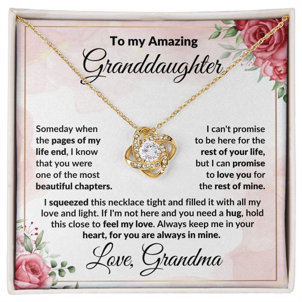 To My Amazing Granddaughter Love Knot Necklace - Mallard Moon Gift Shop