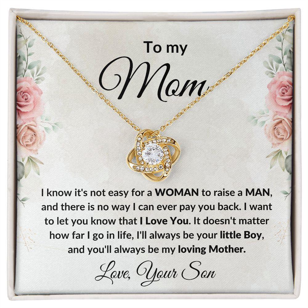 Gift for Mom from Son Love Knot Necklace with Message Card Gift Box - Mallard Moon Gift Shop