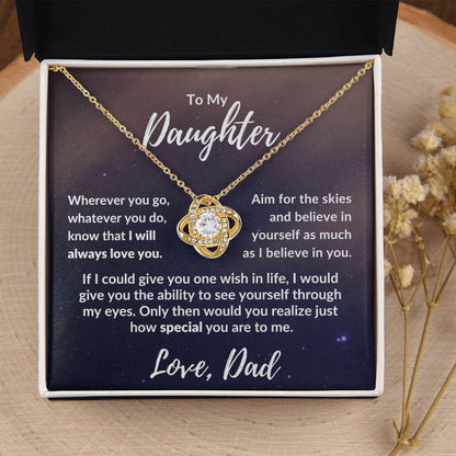 To My Daughter From Dad - I Believe in You - Love Knot Message Card Gift Box - Mallard Moon Gift Shop