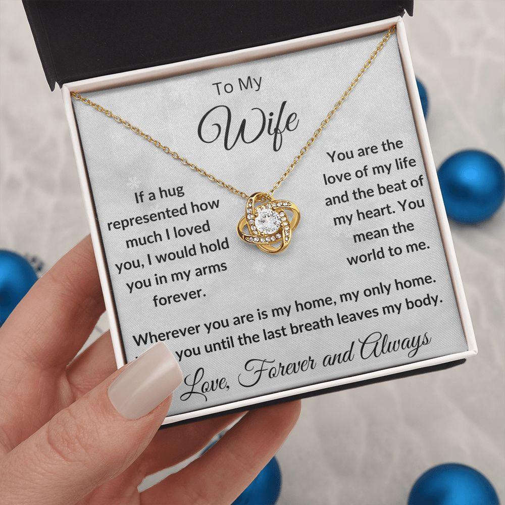 To My Wife - My Last Breath - Love Knot Necklace and Gift Box - Mallard Moon Gift Shop