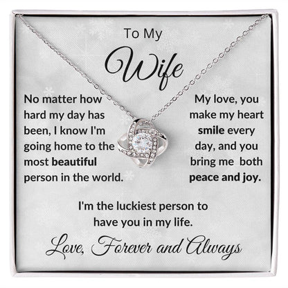 To My Beautiful Wife You Make My Heat Smile Love Knot Neclklace - Mallard Moon Gift Shop