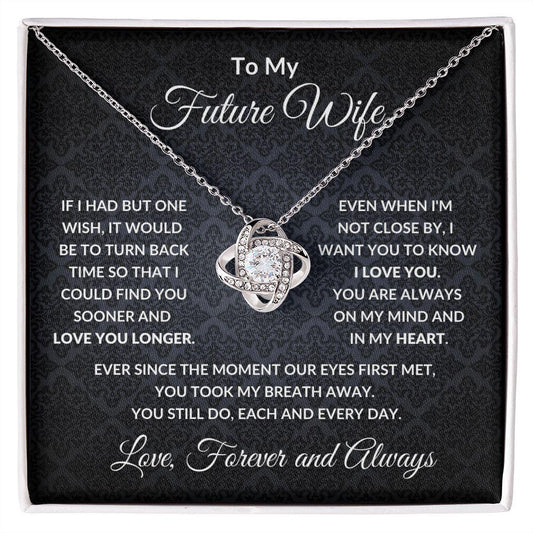 To My Future Wife - Always On My Mind - Love Knot Necklace with Message Card Gift Box - Mallard Moon Gift Shop